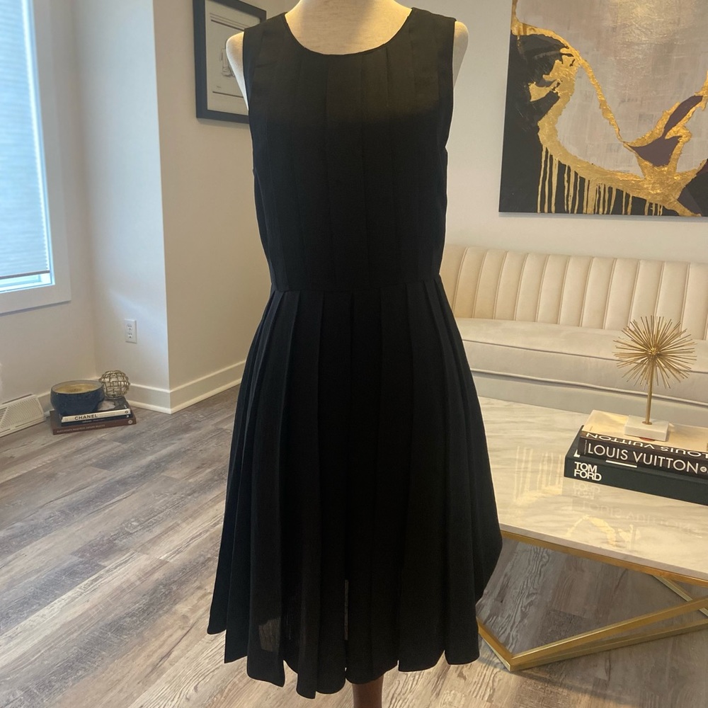 Black pleated JCrew dress